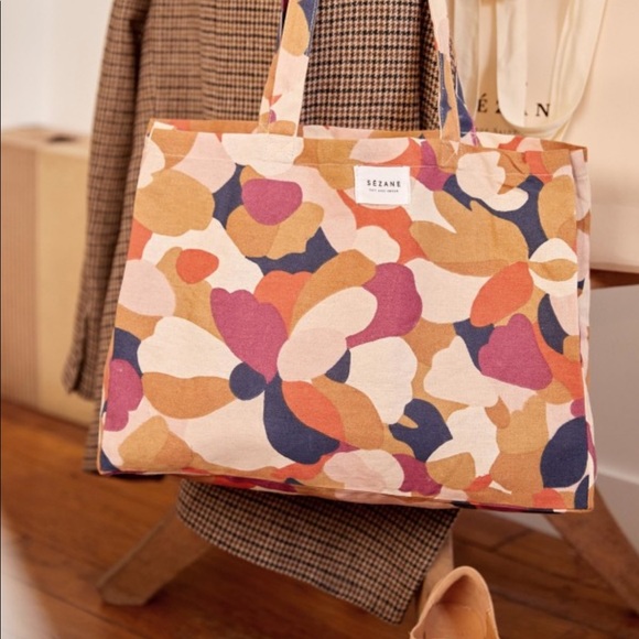 Sezane Handbags - SEZANE x Ines Printed canvas tote bag
